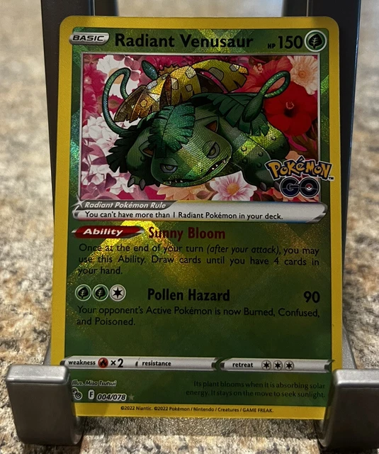 Radiant Venusaur 004/078 Pokemon Go Pokemon TCG FRESH PULL Sleeved Fast Shipped