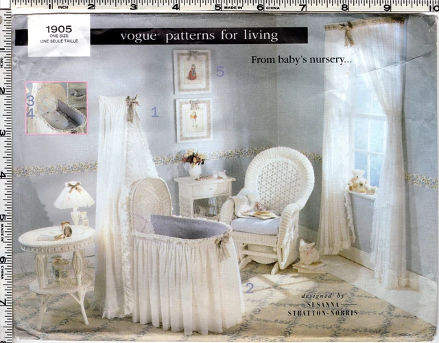 "Room to Grow" ©1997 Vogue Sewing Craft Pattern 1905 Bassinet/Table Skirt + More "Room to Grow" ©1997 Vogue Sewing Craft Pattern 1905 Bassinet/Table Skirt + More