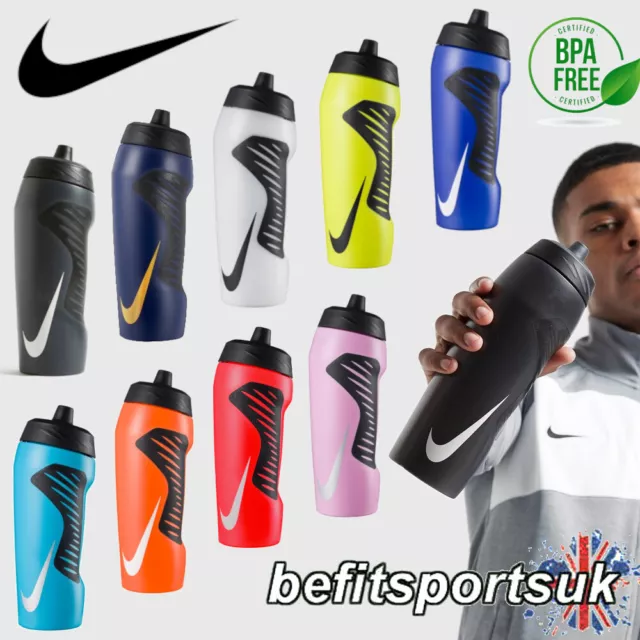 Nike Sports Water Bottle Gym Football Drinks Grip Squeeze Non Leak Cup Bpa Free