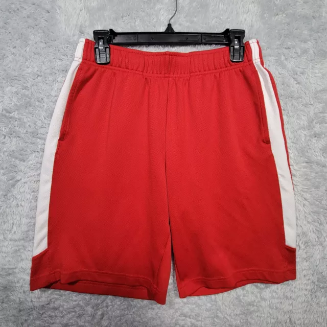 Lands End Gym Shorts Boys Medium Red Uniform Boys Mesh Athletic Gym Shorts