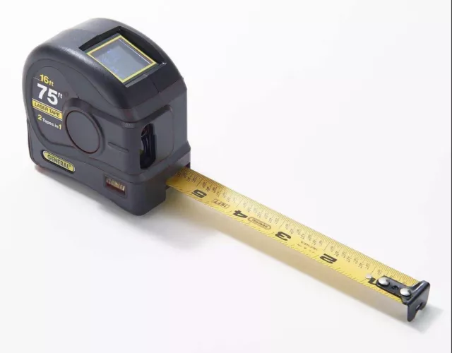 General Tools (2 Tapes In 1) 75 Ft Laser & 16 Ft Tape Measure LTM4X NEW