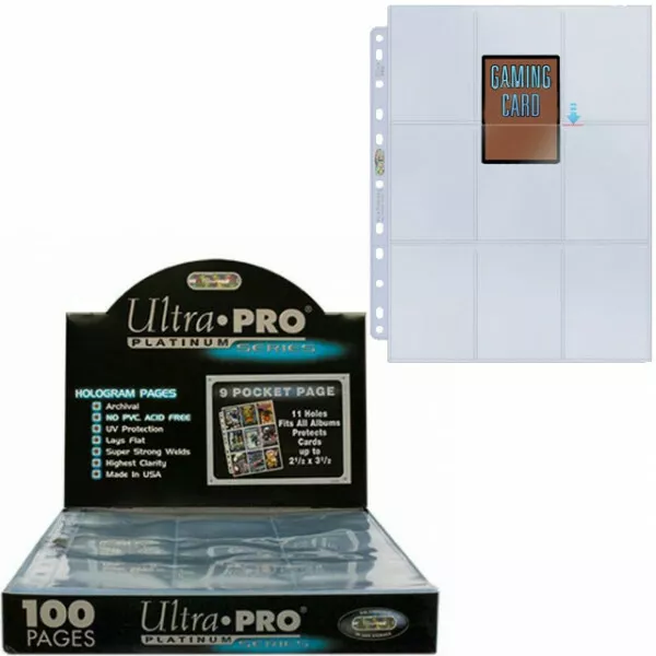 100 feuilles Ultra Pro Platinum Series pour 1800 cartes 63 x 88 mm pokémon 34234