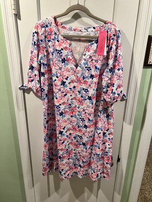 Lily Pulitzer Easley Short Sleeve Dress Resort White Party Like a Lobstar XL