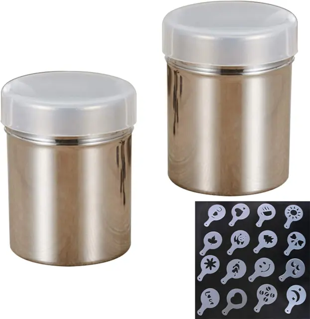 Chocolate Shakers [200ML-7OZ] Stainless Steel, Mesh Powder Shaker for Coffee Coc