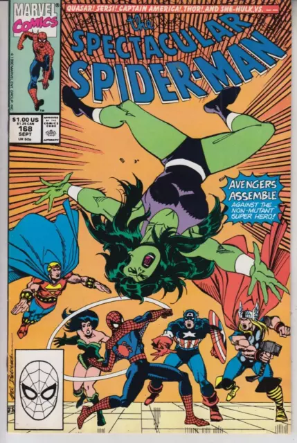 The Spectacular Spider-Man #168 1990  Graded Fn+  Marvel Comics