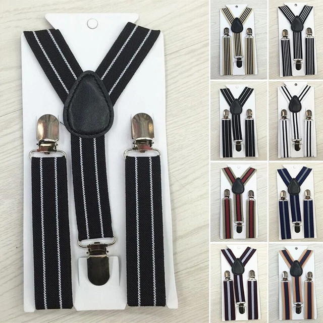 Alla moda unisex bambini a righe cinturino in poliestere clip cintura bretelle r