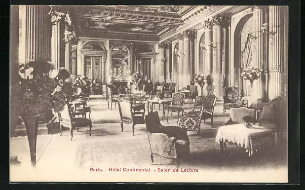 CPA Paris, Salon de Lecture, Hotel Continental