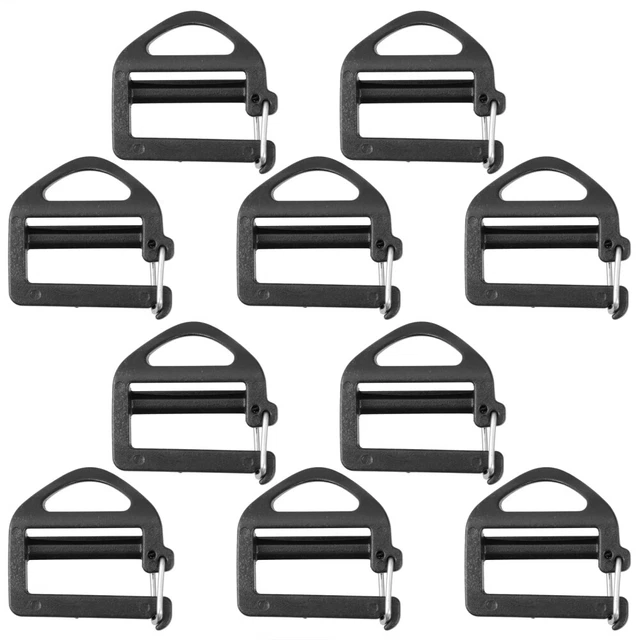 20 Pcs Adjustable Handbag Buckles Three Gear Buckle Nylon Webbing Ladder