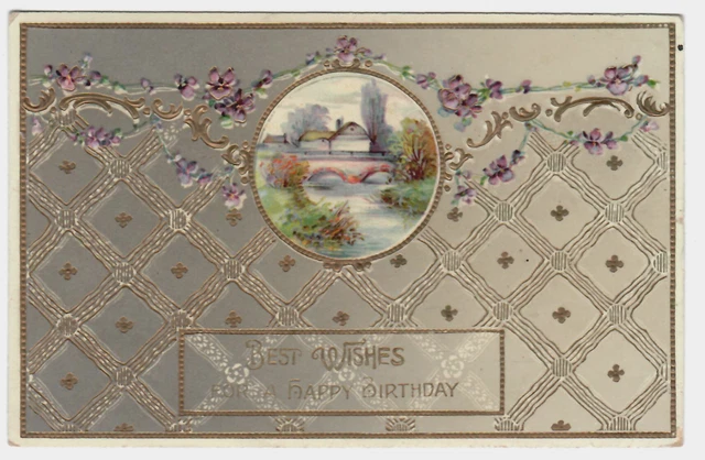 1914 Birthday Postcard “Best wishes for a happy birthday” Behrendt Germany 1C