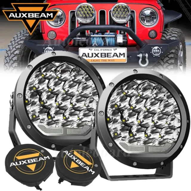 AUXBEAM 7 In 178W Round Off road light Spot Beam LED Driving Lamp+superior Cover