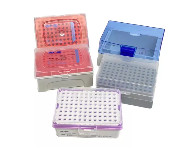 (5) EPPENDORF RAININ OXFORD MSP Reuseable Empty Pipet Tip Racks 96-Place