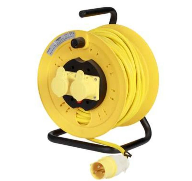 Carrete de extensión abierto Schneider Thorsman 40m 16A 110V 2 enchufes
