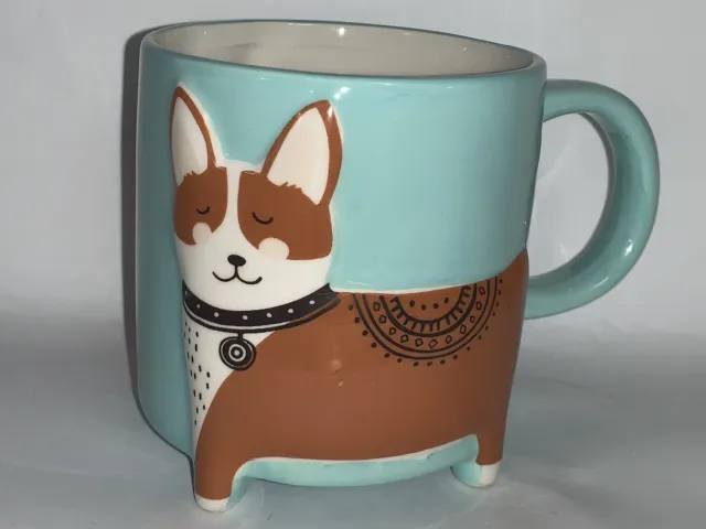 2022 Eccolo 3D Welsh Corgi Dog Footed 16 Oz Ceramic Mug Euc