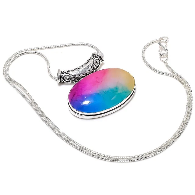 Boucles D'oreilles Arc-en-ciel Opale Mystique En Argent 925 - Main Fait, Neuf Avec étiquettes