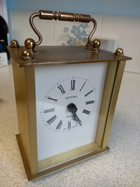 Estyma Quartz Solid  Brass Mantle Clock, West German made and movement