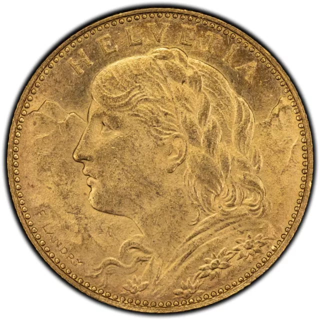 1916-B Switzerland 10 Francs Gold Coin