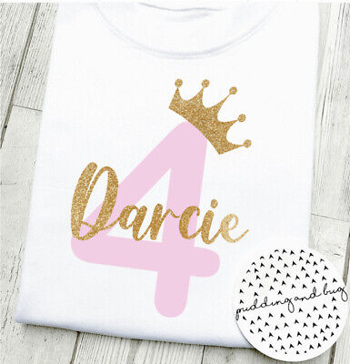 4th Personalizzato Compleanno Ragazze T-shirt sono quattro principessa TOP