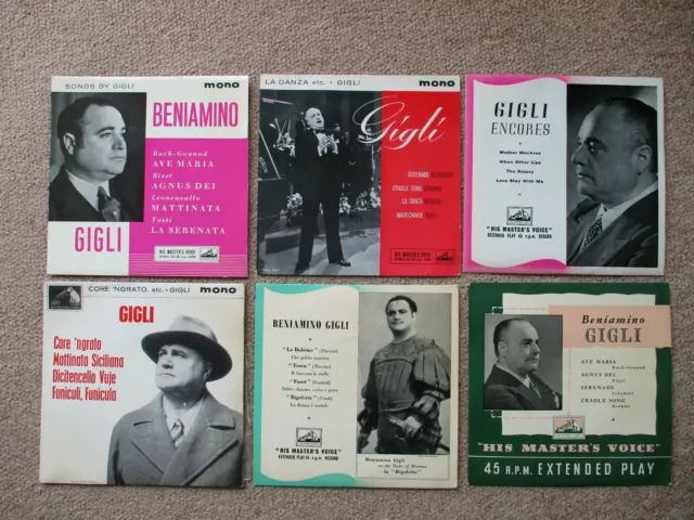 Beniamino Gigli. Six EP Records inc. Ave Maria, Cradle Song, Rosary, La Boheme