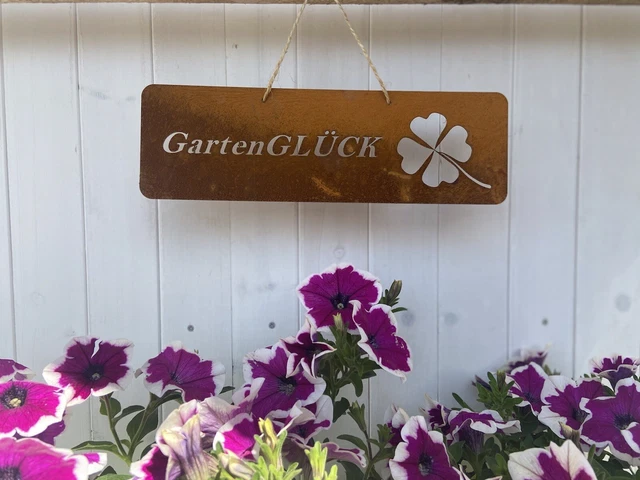 EDELROST SCHILD GARTENSCHILD viele Sprüche "Gartenglück“ Cortenstahl