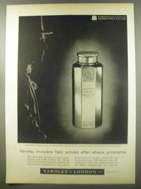 1956 Yardley Invisible Talc Ad - Yardley Invisible Talc solves problems