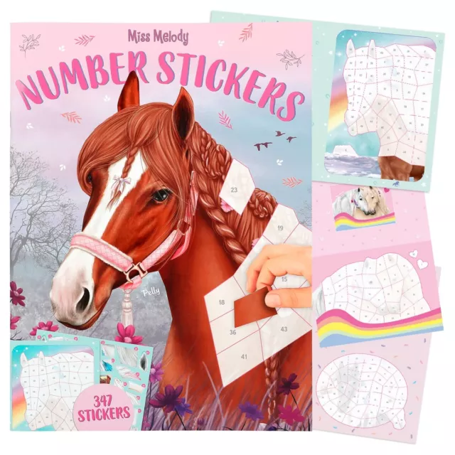 Depesche 12486 Pferd Miss Melody Number Sticker Stickern nach Zahlen Stickerbuch