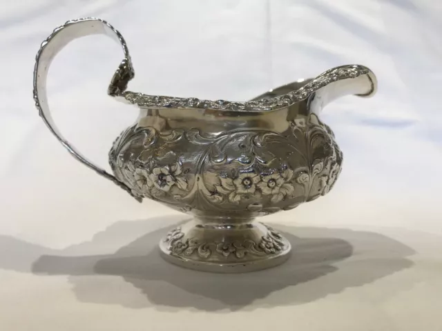 Repoussé Georgian Solid Silver Cream Jug London 1832