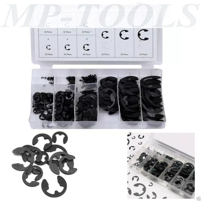 Serie Set Kit Assortimento 300 Anelli Seeger Rondelle Elastico E-Clips