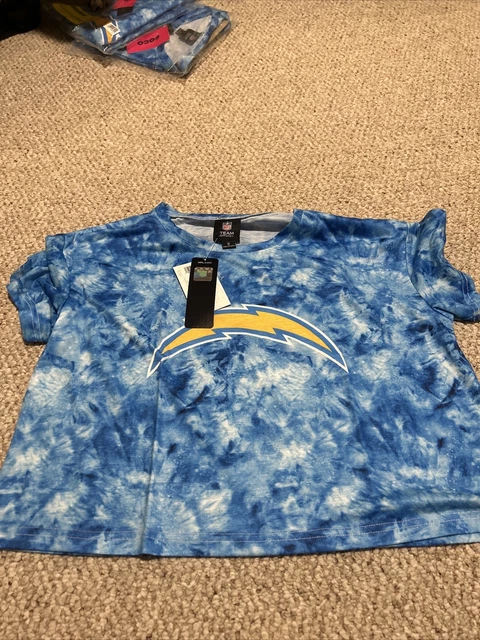 Foco Women's Medium NFL Team Crop Top Shirt Los Angeles San Diego Chargers NWT