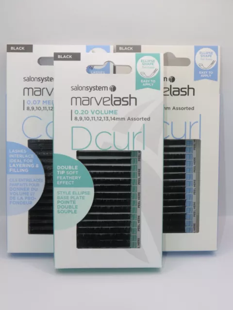 Salon System Marvelash C & D Curl Mink Style Lash Extension Pack Assorted Length