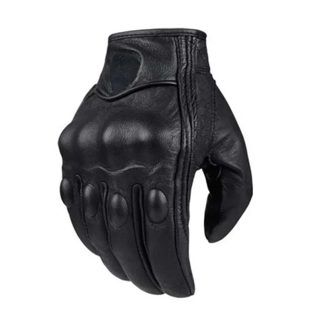 Retro Real Leather Motorcycle Gloves Moto Waterproof Gloves Motocross Glove OI 2