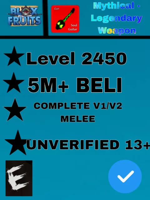 Best Price to Buy [Blox Fruits] Level 2450, Soul Guitar