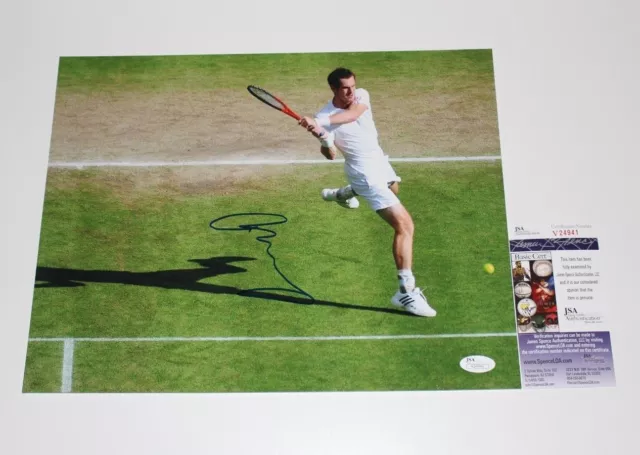Andy Murray Hand Signed Authentic 11X14 Photo D Jsa Coa 2013 Wimbledon Champ