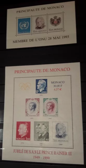 Monaco : lot de 11 blocs-feuillets neufs sans charnières, plus de 150 € de cote