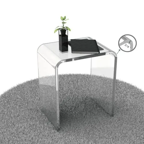 Acrylic Side Table, Small End Table, Clear Modern Decorative Nightstand