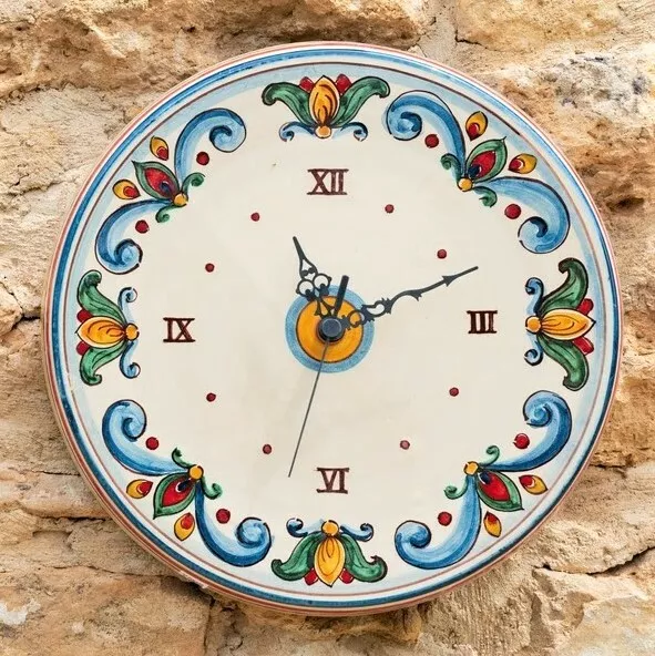 Orologio da muro in Ceramica siciliana Fatto a Mano in Italia da appendere nuovo