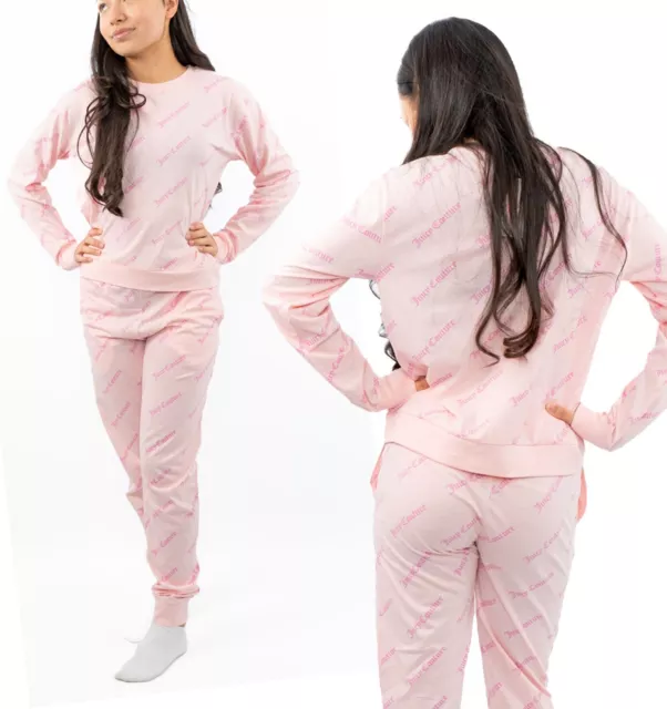 Juicy Couture Girls Pyjama Set 2 Piece Pink Long Sleeve Trousers Loungwear Gift 3