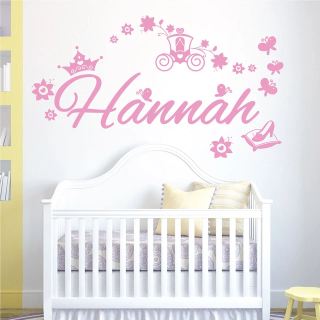 PERSONALISED NAME GIRLS Wall Art Sticker Disney Princess Cinderella Story £13.99 PicClick UK