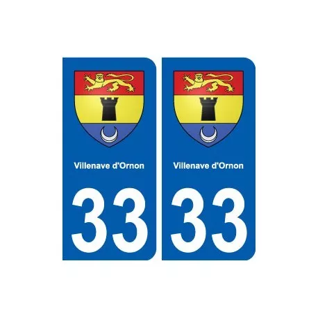 33 Villenave-d'Ornon blason ville autocollant plaque stickers