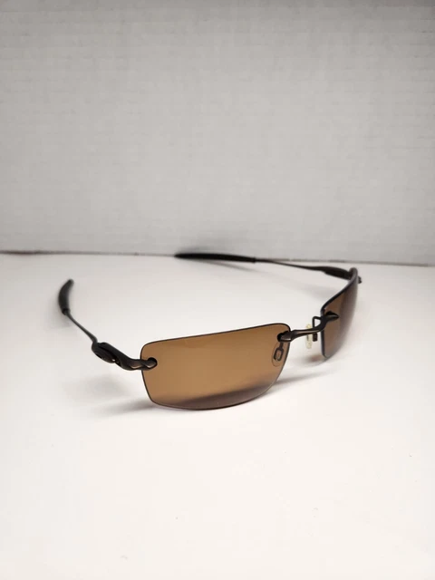 OAKLEY WHY 8 Brown Polarized Rimless Vintage Sunglasses