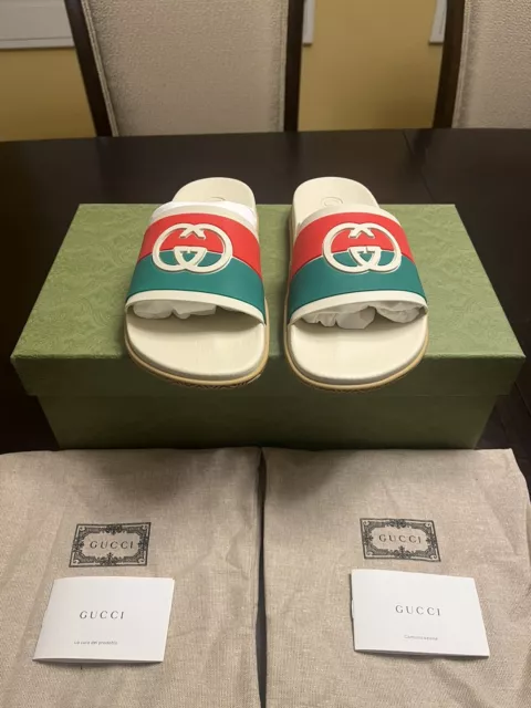 New Gucci GG Logo Slide Sandal Size 38 / US 8 2