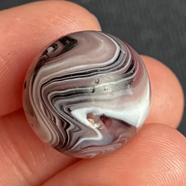 Vintage Akro Agate Peltier Christensen Swirl Glass Marble 0.7”