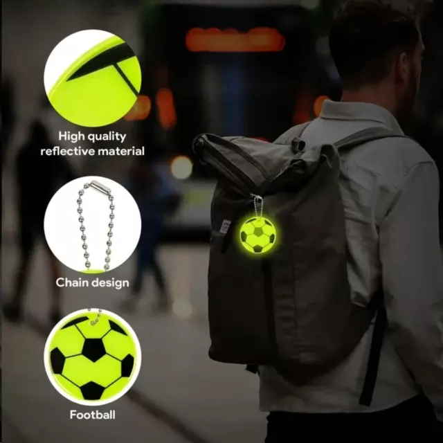 10 pcs Reflective Football PVC Pendant Backpack Fluorescent Pendant  Running