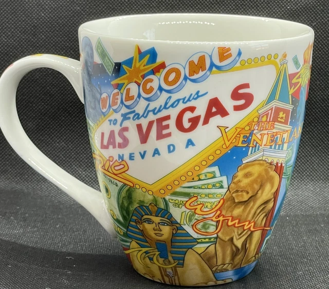 Sin City Welcome to Fabulous LAS VEGAS Nevada Large Ceramic Cup Mug Casino