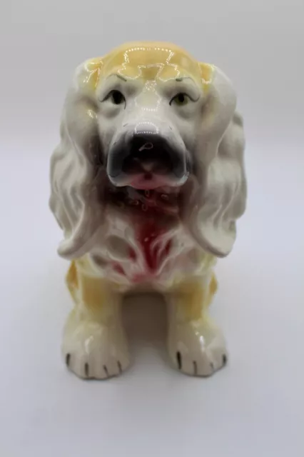 Vintage Ultra Cute and Kitschy Ceramic Cocker Spaniel Coin Bank- Normal Crazing