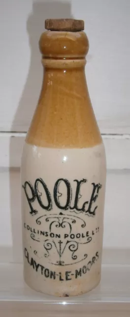 Antique WW1 era Champagne Ginger BEER BOTTLE - C. POOLE - CLAYTON LE MOORS
