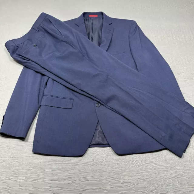 Alfani Suit Mens 40 Blue Slim Fit Two Button Single Breast 32X30 Pants Formal