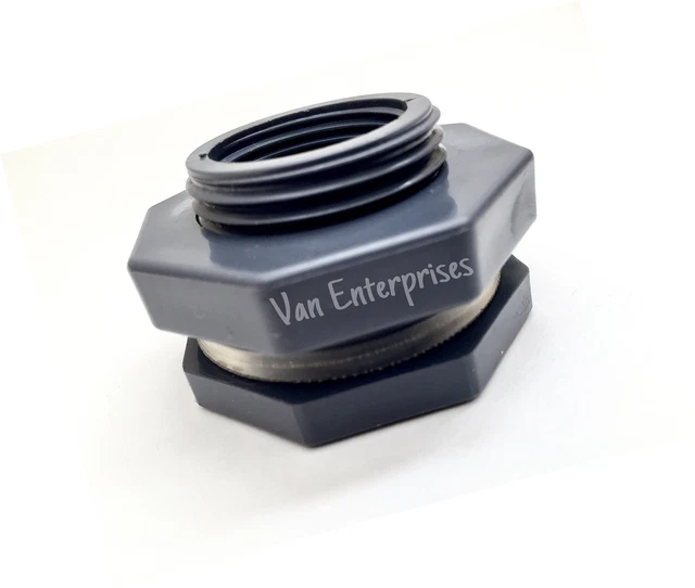 1/2" PRO SERIES PVC Bulkhead Fitting Adapter Rain Barrels Aquariums Water Tanks