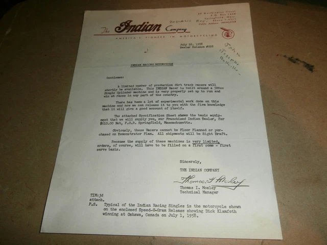 1958 indian motorcycle for sale