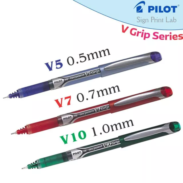 PILOT HI-TECPOINT V Grip - Penna a sfera a rullo inchiostro liquido - punta  0,5/0,7/1,0 EUR 2,97 - PicClick IT