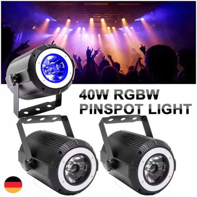2x RGBW LED Spotlight Beam Strahl Marquee DMX DJ Disco Party Bühnenbeleuchtung